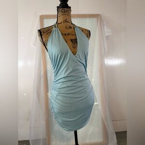 sachin and babi light blue dress Beverley Baby Blue Mesh Maxi Dress - US 12 main image 0